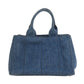 PRADA Tote Bag B1877B denim blue Canapa