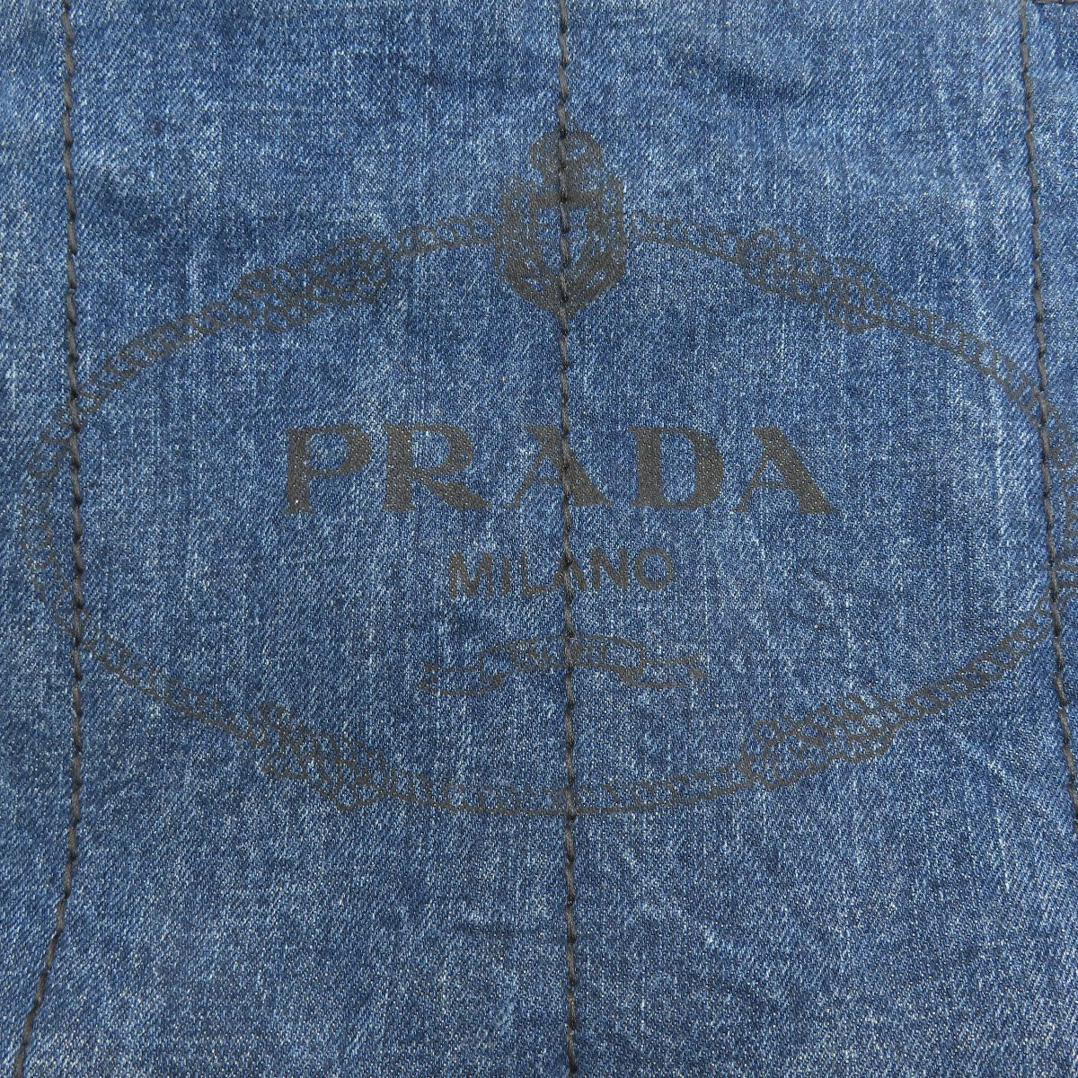 PRADA Tote Bag B1877B denim blue Canapa – My True Luxe