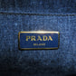 PRADA Tote Bag B1877B denim blue Canapa
