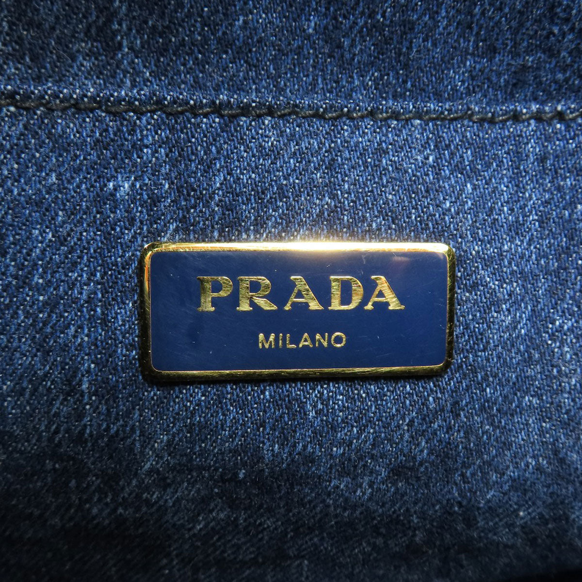 PRADA Tote Bag B1877B denim blue Canapa