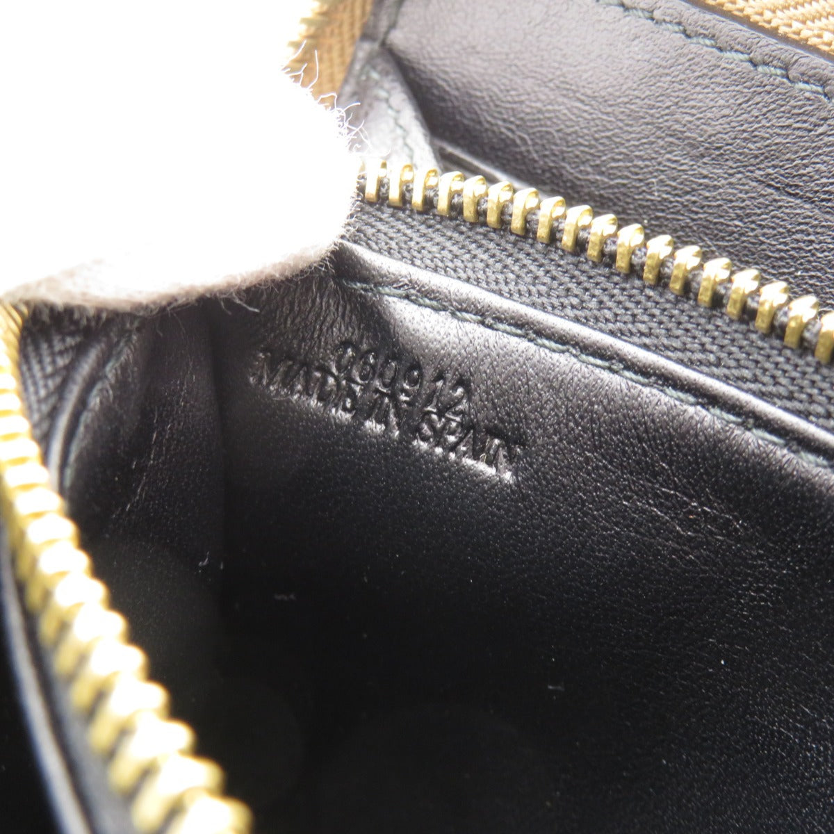 LOEWE Long Wallet Purse lambskin gold anagram Women Used Authentic