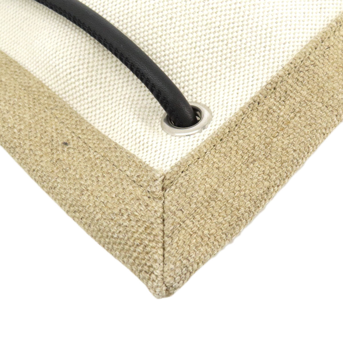 SAINT LAURENT Shoulder Bag canvas beige University Flat 2WAY Women Used Authentic