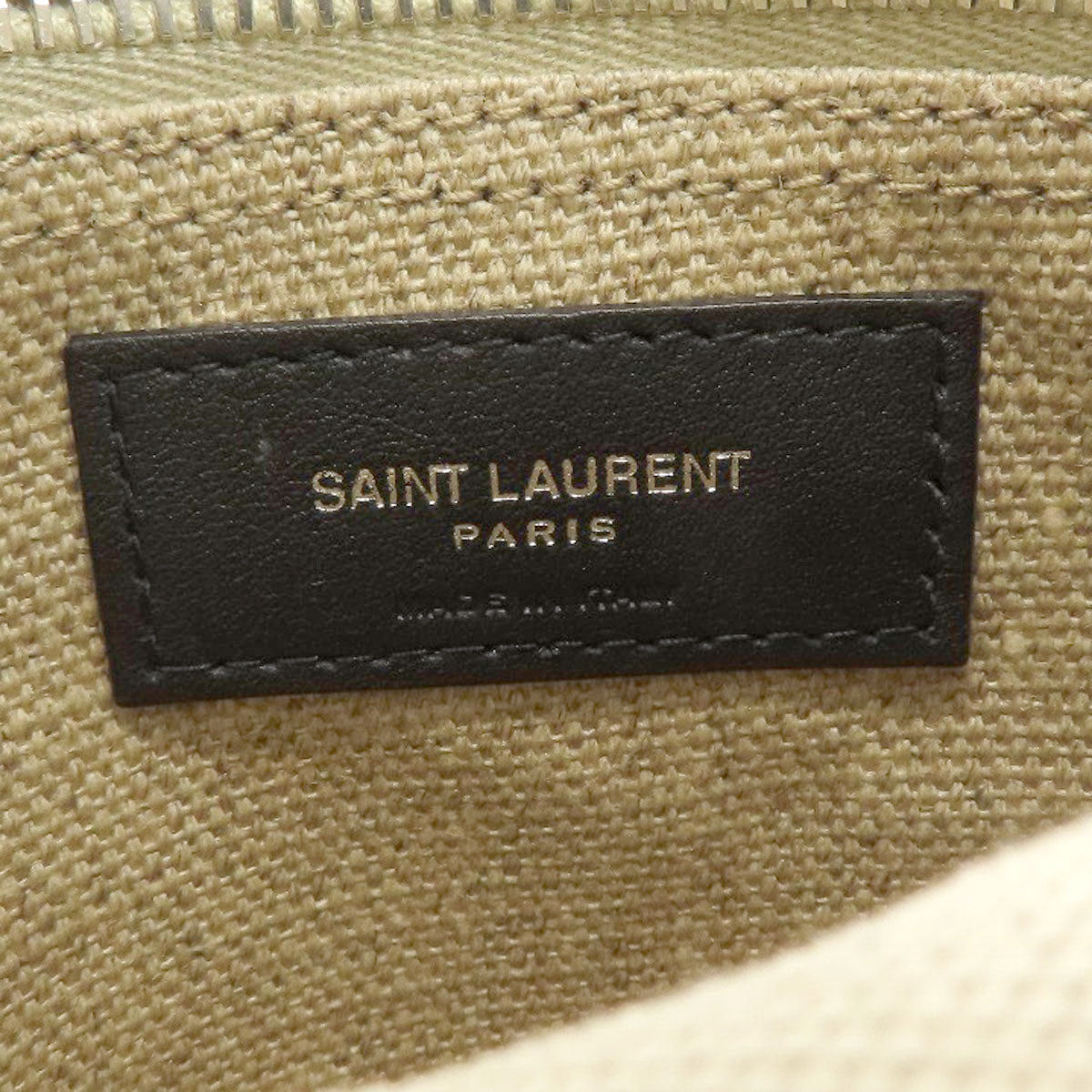 SAINT LAURENT Shoulder Bag canvas beige University Flat 2WAY Women Used Authentic