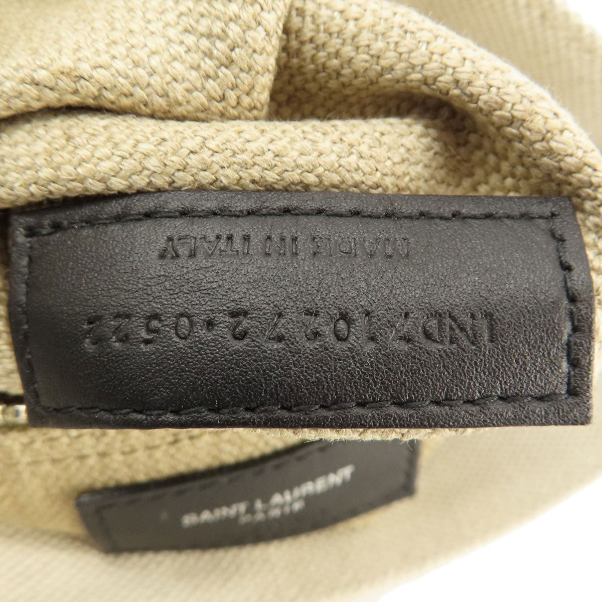 SAINT LAURENT Shoulder Bag canvas beige University Flat 2WAY Women Used Authentic