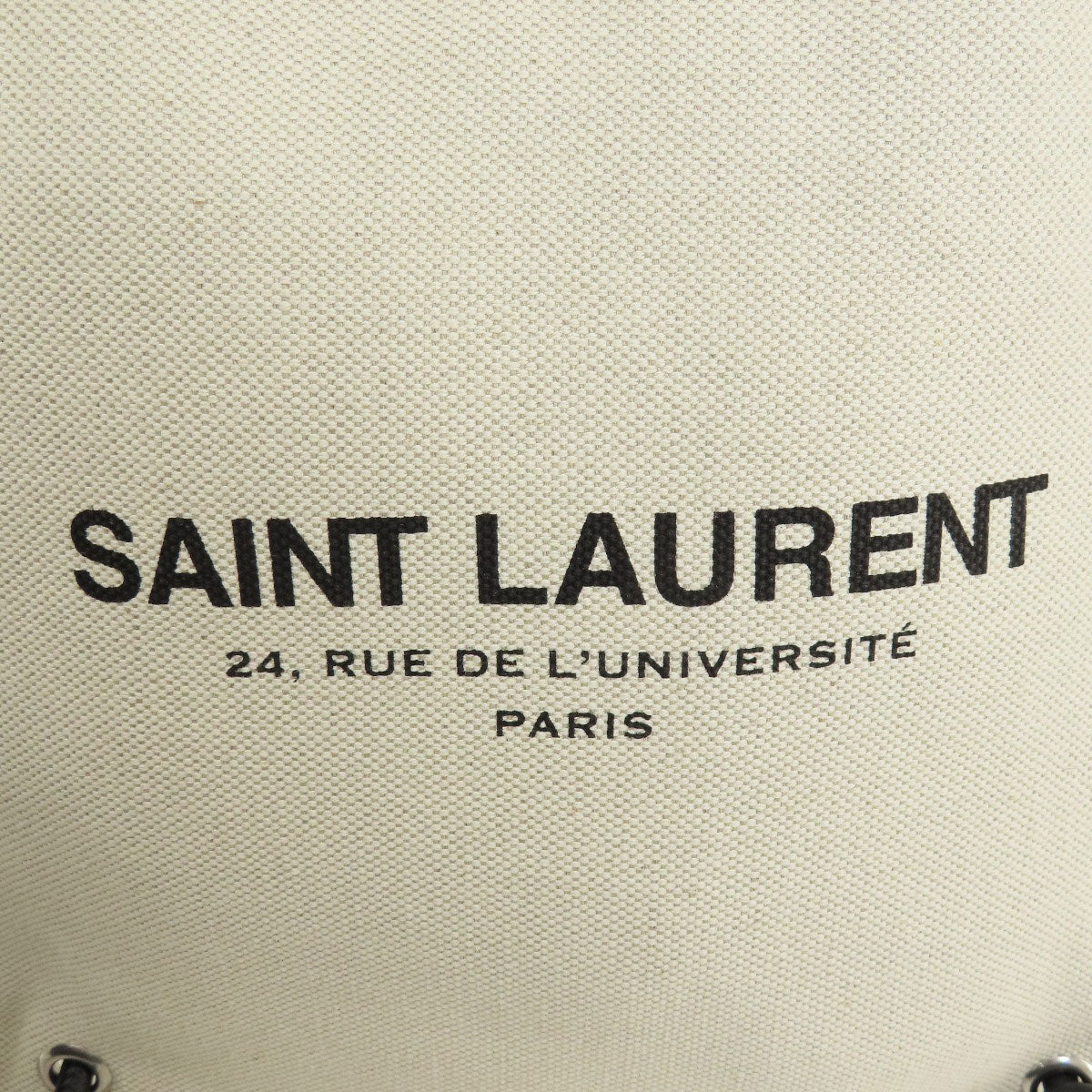 SAINT LAURENT Shoulder Bag canvas beige University Flat 2WAY Women Used Authentic