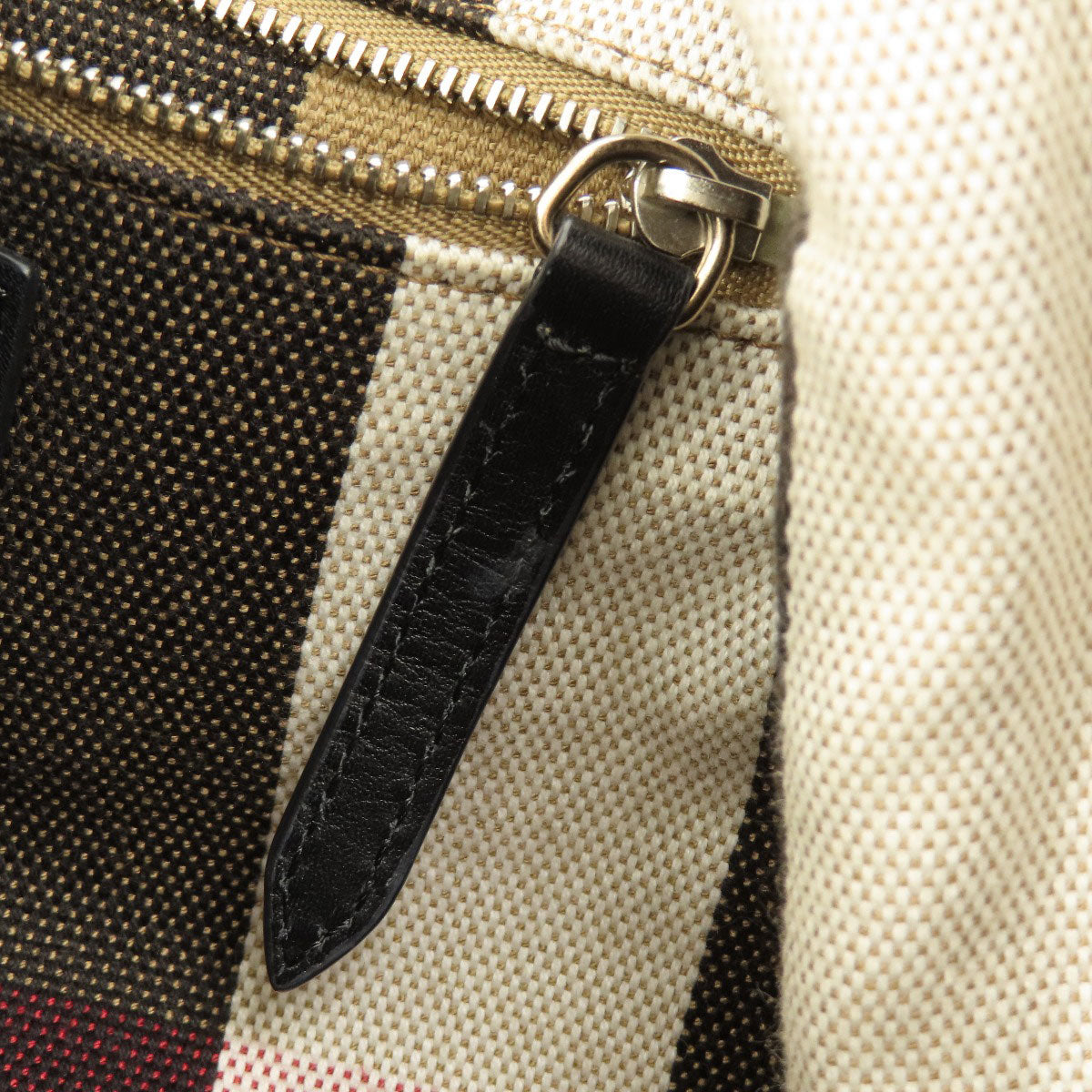 BURBERRY Tote Bag leather black logo Women Used Authentic