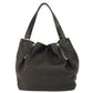 BURBERRY Tote Bag leather black logo Women Used Authentic