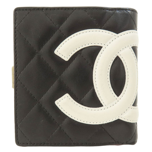 CHANEL Bifold Wallet Calfskin black Cambon Line SilverMetal