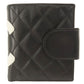 CHANEL Bifold Wallet Calfskin black Cambon Line SilverMetal