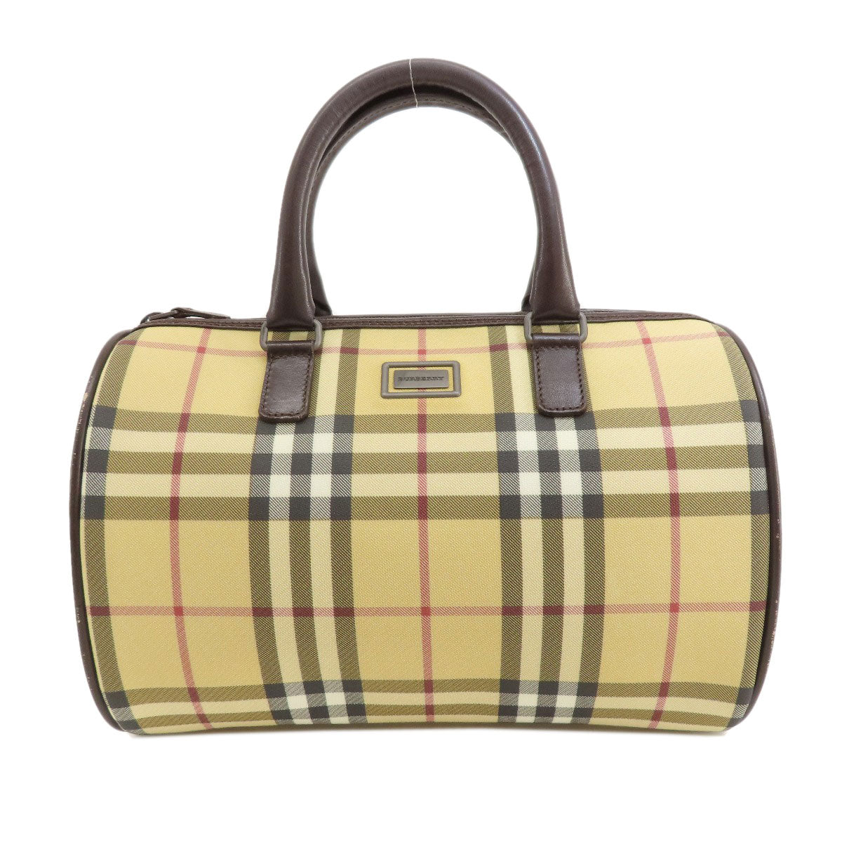 BURBERRY Handbag canvas beige Nova Check Women Used Authentic