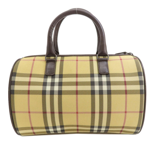 BURBERRY Handbag canvas beige Nova Check Women Used Authentic