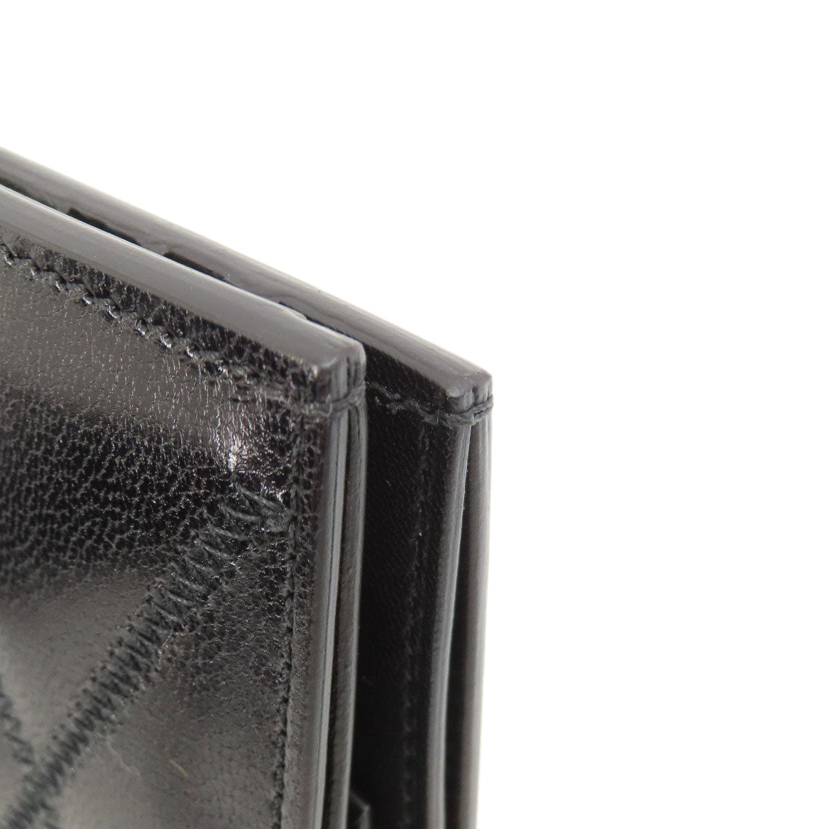 Givenchy Bifold Wallet leather black logo Women Used Authentic