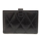 Givenchy Bifold Wallet leather black logo Women Used Authentic