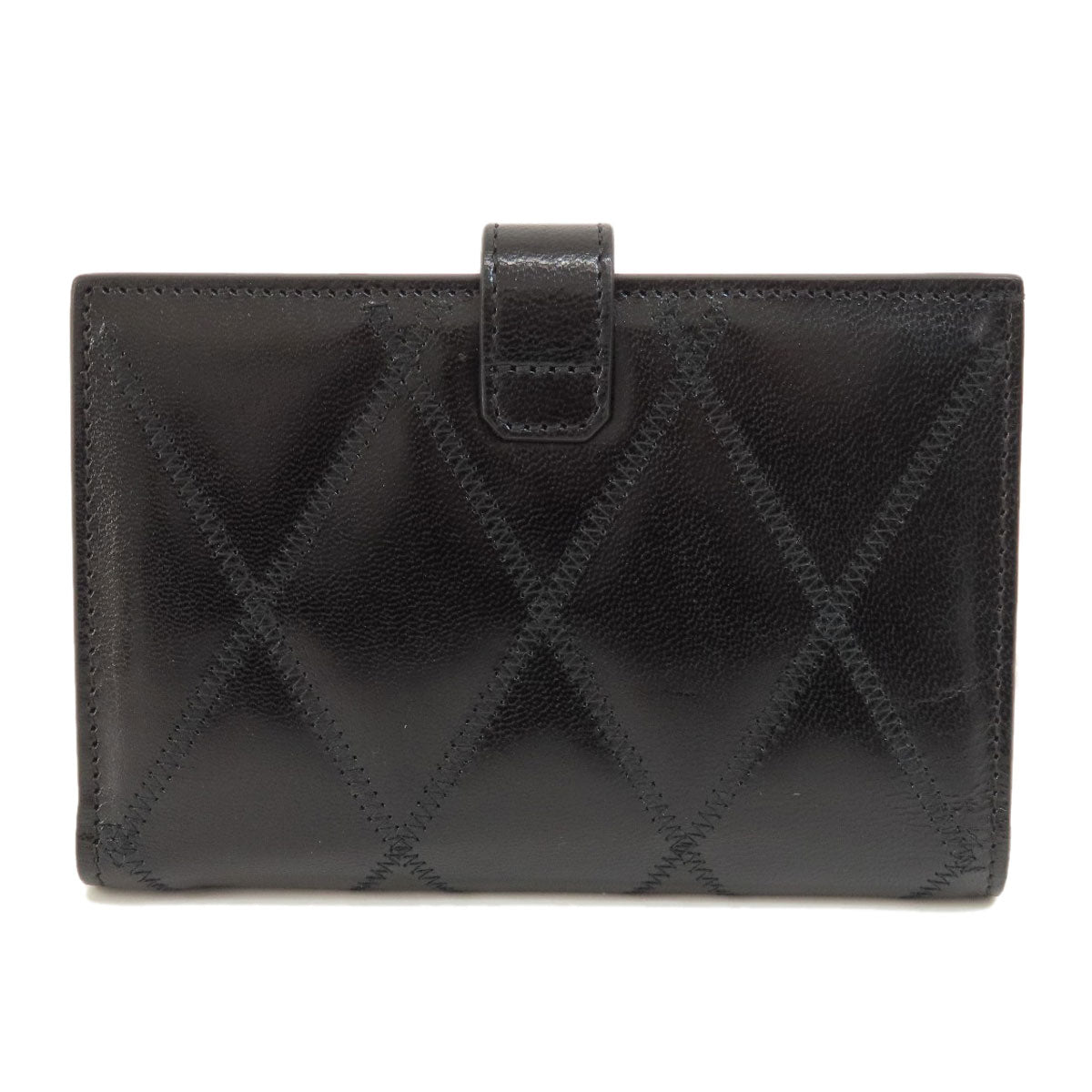 Givenchy Bifold Wallet leather black logo Women Used Authentic