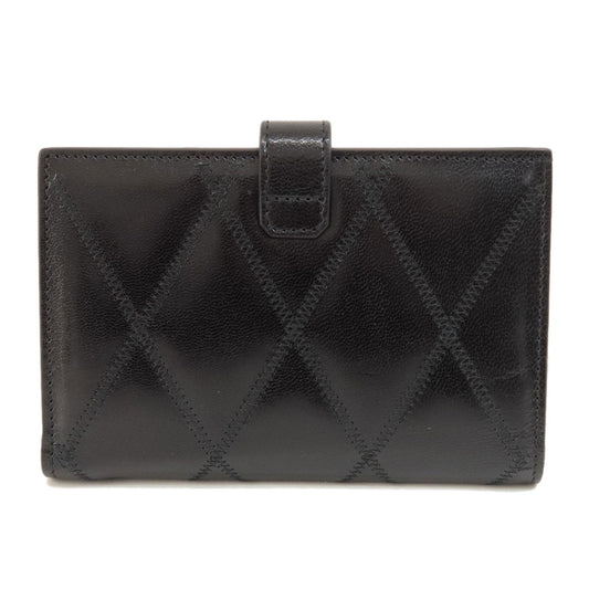 Givenchy Bifold Wallet leather black logo Women Used Authentic