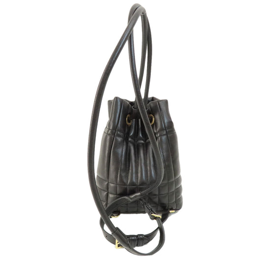 BURBERRY Backpack Calfskin black roller Women Used Authentic