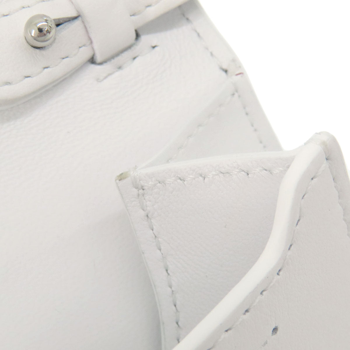 BURBERRY Shoulder Bag leather white Mini pochette Women Used Authentic