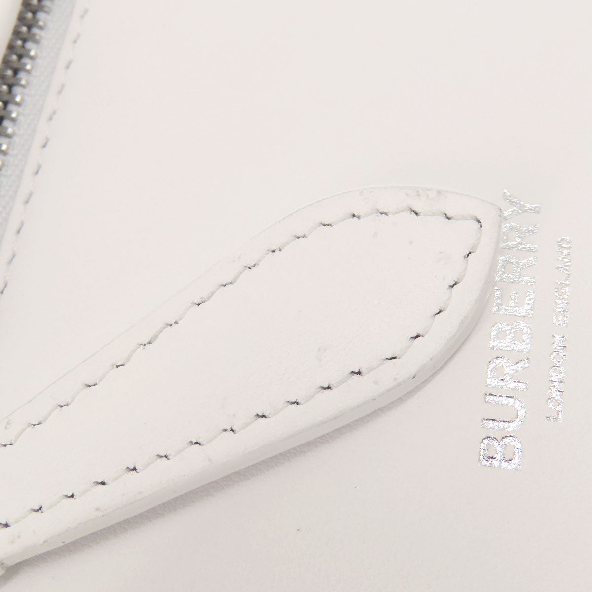 BURBERRY Shoulder Bag leather white Mini pochette Women Used Authentic