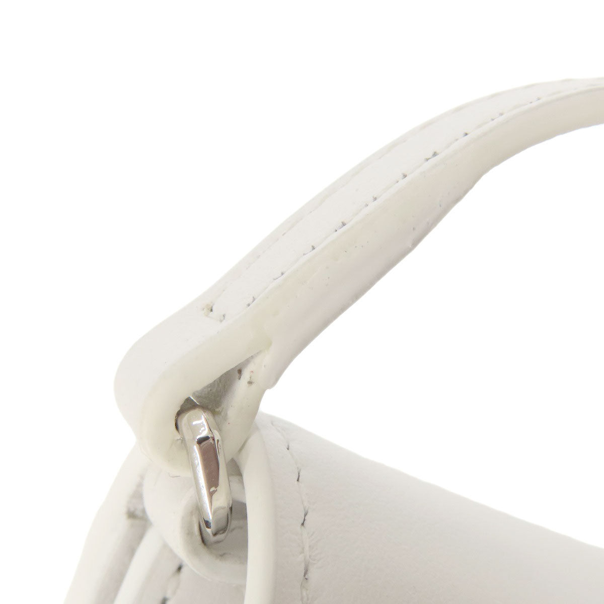 BURBERRY Shoulder Bag leather white Mini pochette Women Used Authentic