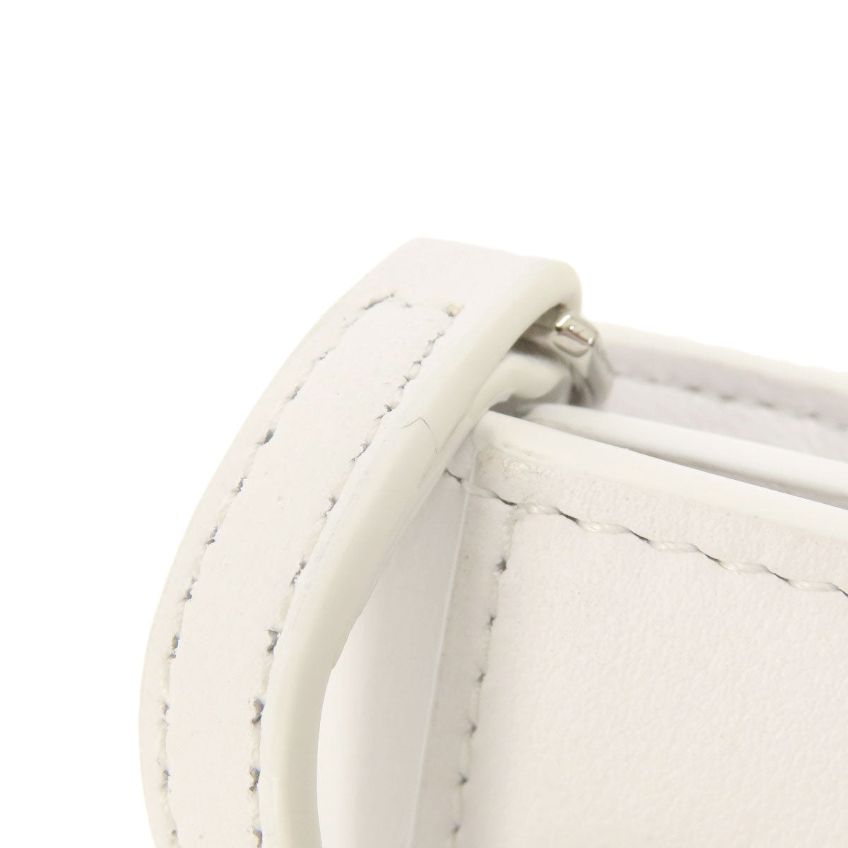 BURBERRY Shoulder Bag leather white Mini pochette Women Used Authentic