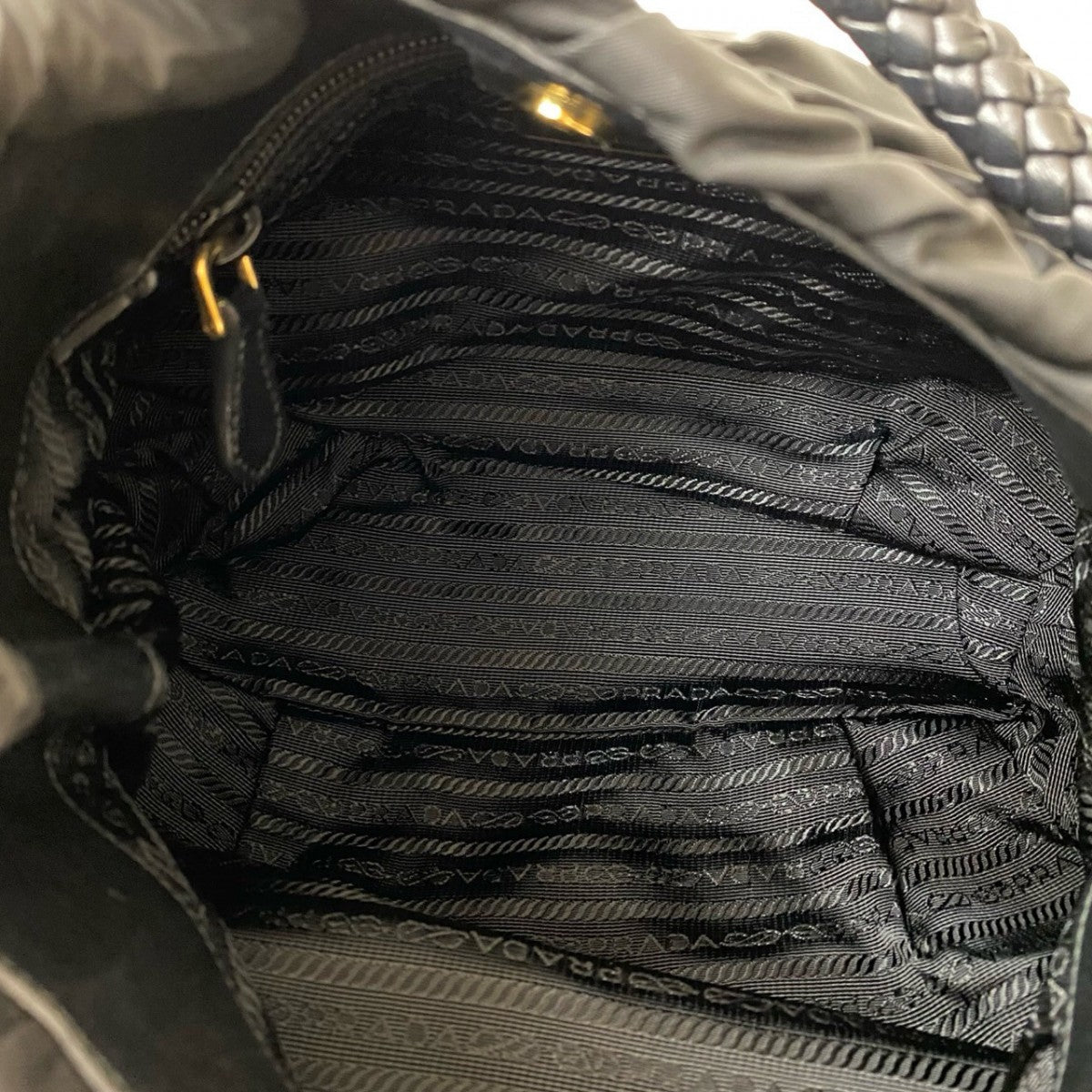 PRADA Shoulder Bag leather black