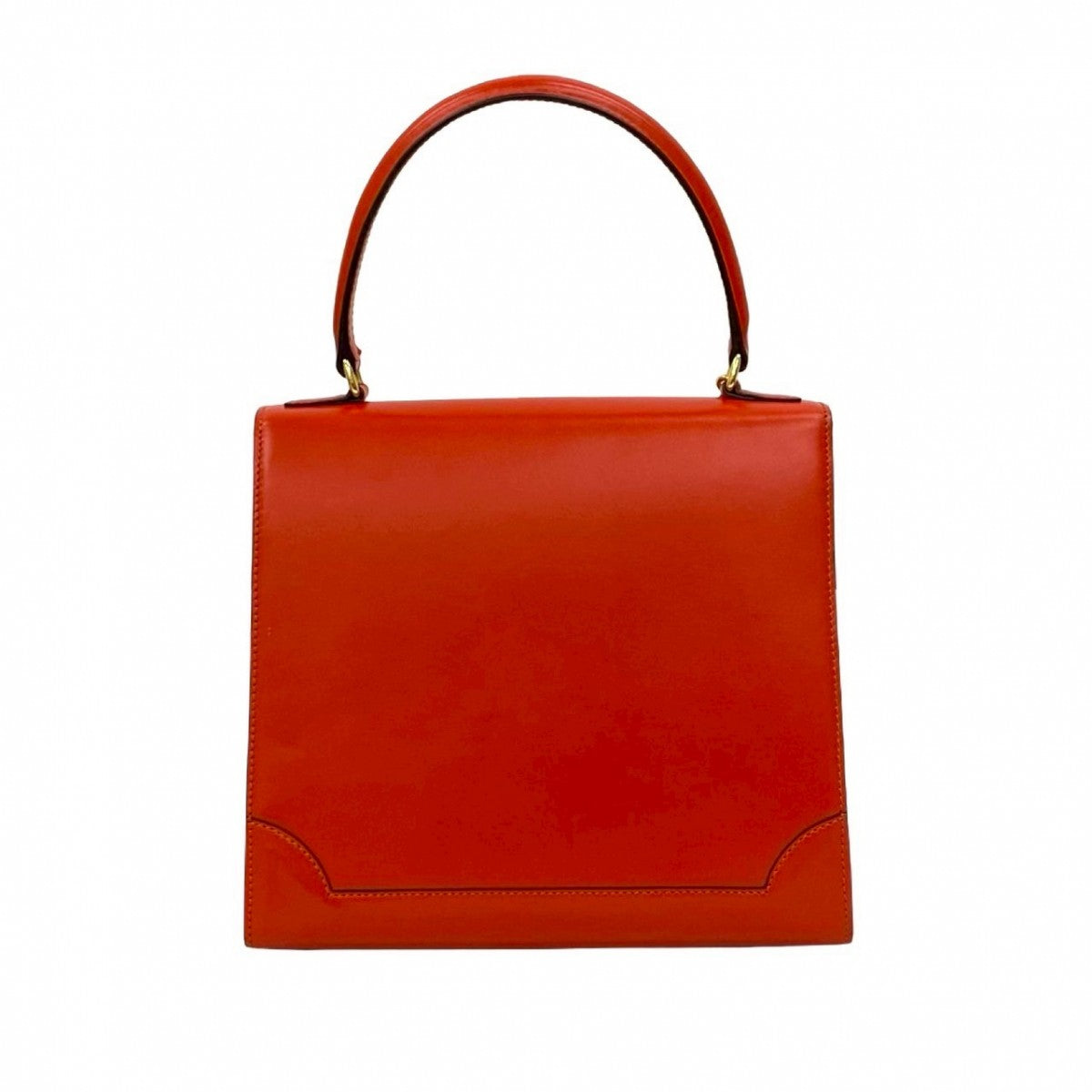 CELINE Shoulder Bag leather Orange logo ring Metal Women Used Authentic