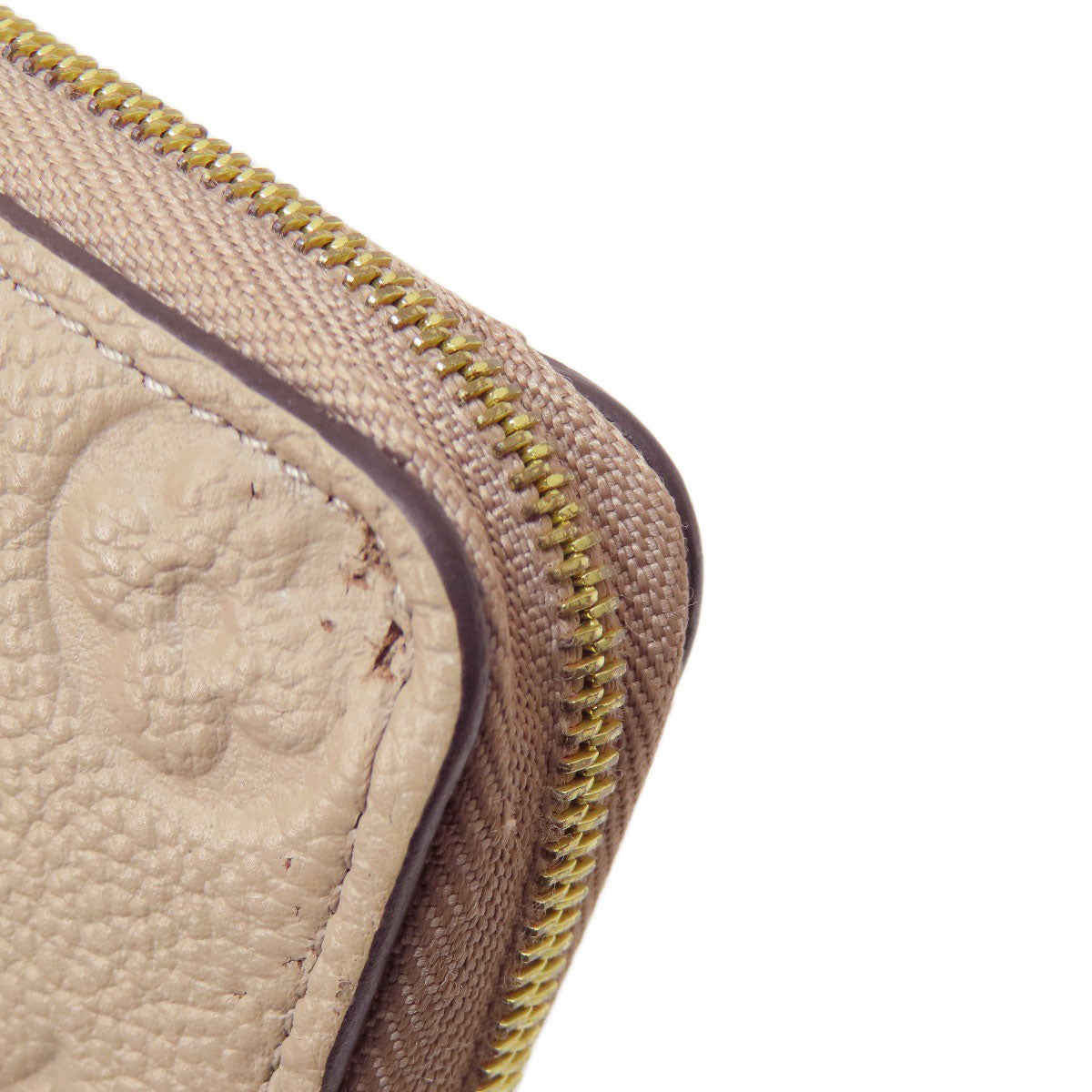 LOUIS VUITTON Coin case M68696 Ann Platt beige Zippy Coin Purse Tourterelle Women Used Authentic