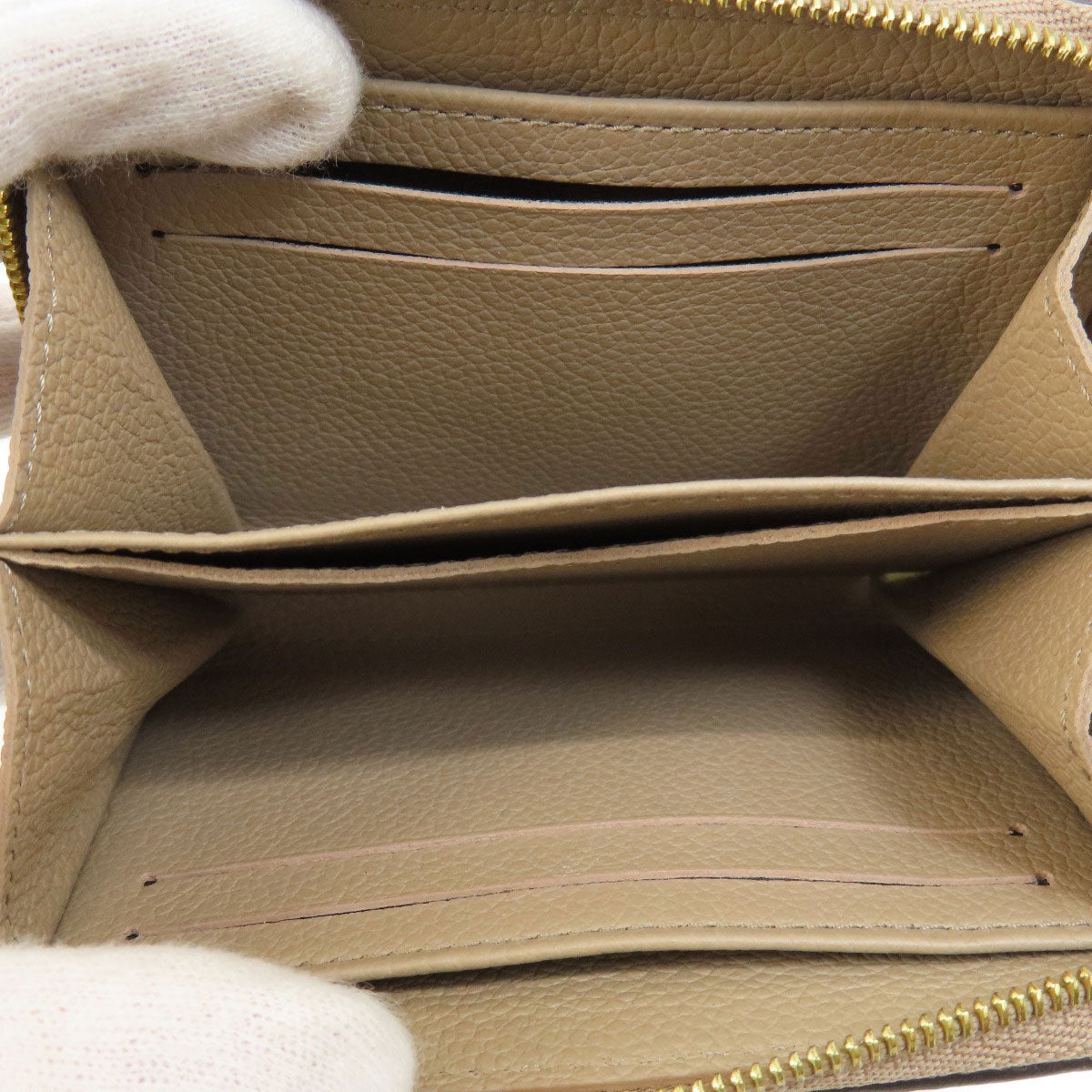 LOUIS VUITTON Coin case M68696 Ann Platt beige Zippy Coin Purse Tourterelle Women Used Authentic