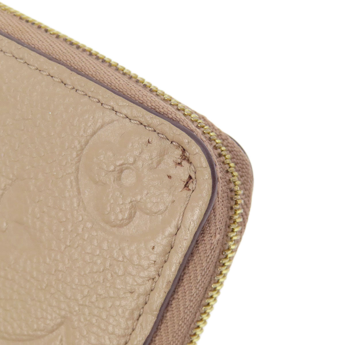 LOUIS VUITTON Coin case M68696 Ann Platt beige Zippy Coin Purse Tourterelle Women Used Authentic