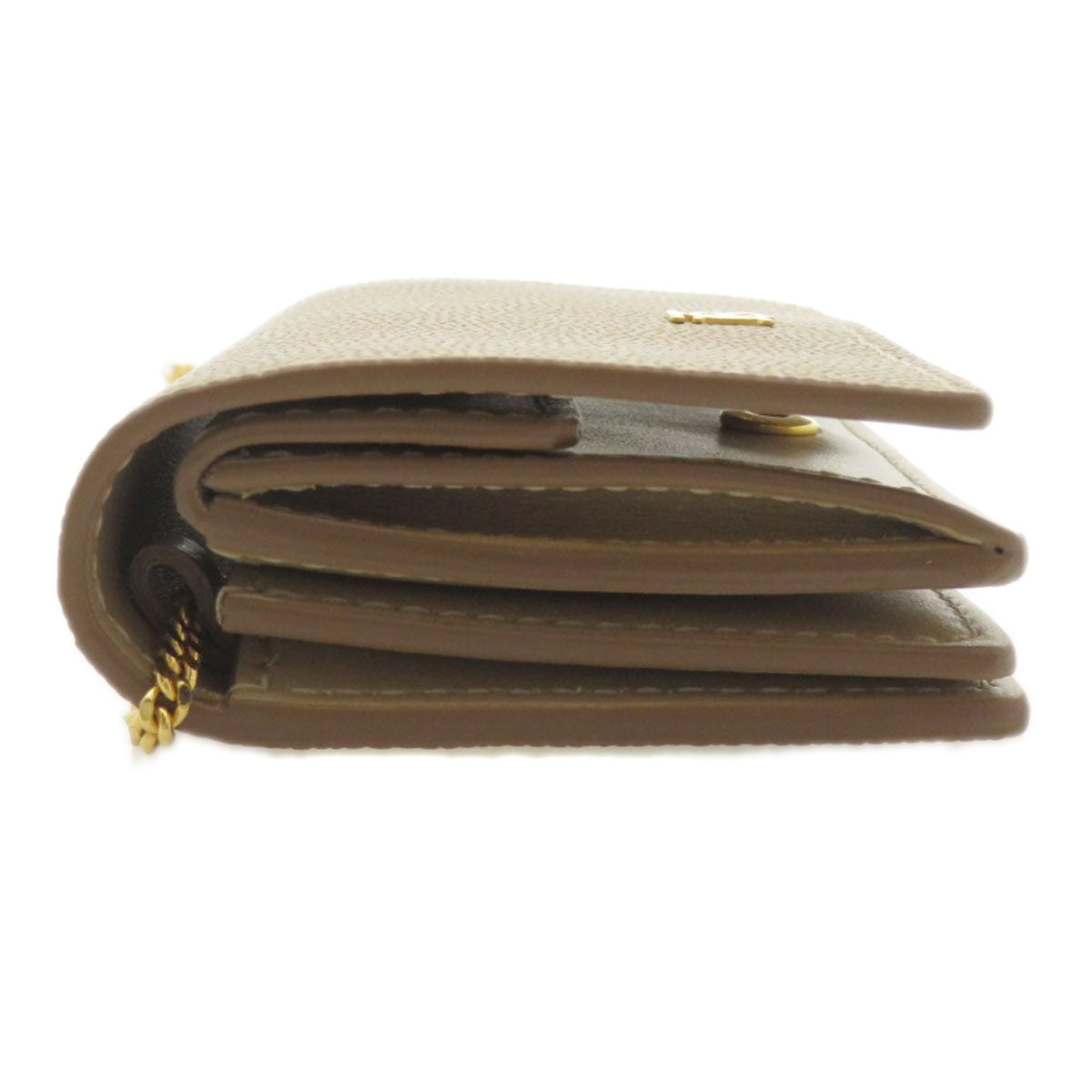 BURBERRY Coin case Calfskin beige Coin Chain Wallet Women Used Authentic