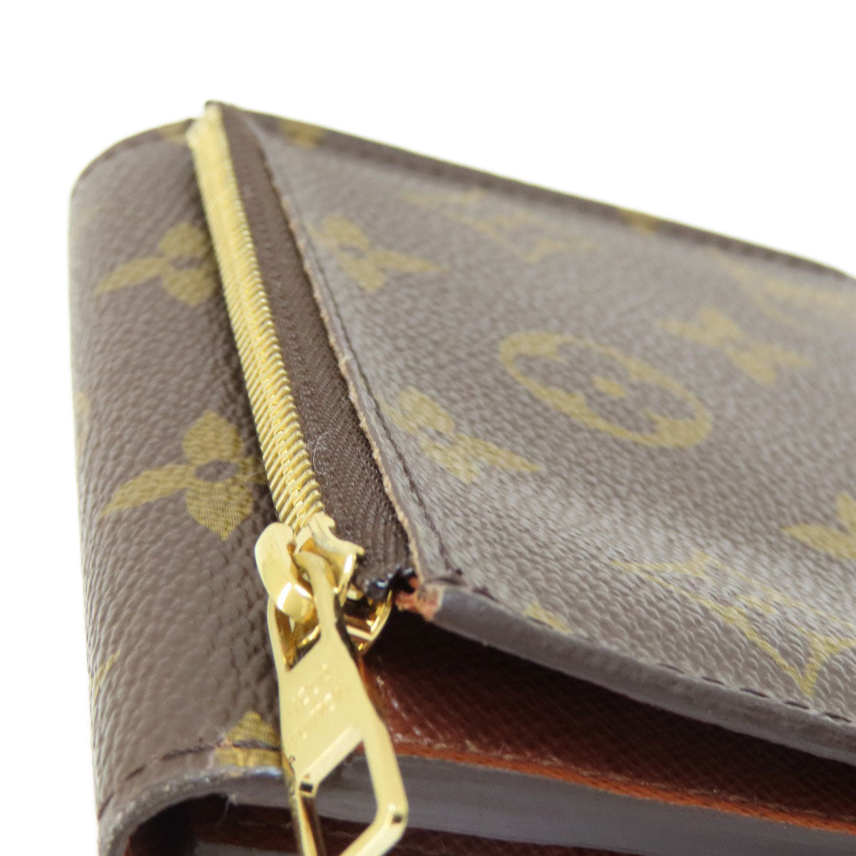 LOUIS VUITTON Bifold Wallet M60402 Monogram canvas Brown Portefeuille Anais Women Used Authentic