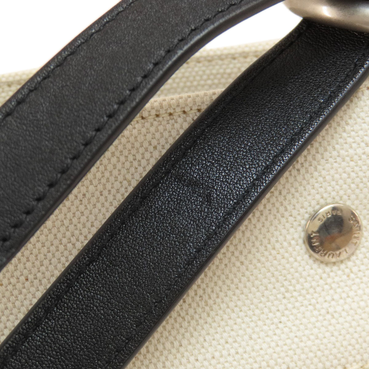 SAINT LAURENT Handbag canvas beige Bucket bag Women Used Authentic