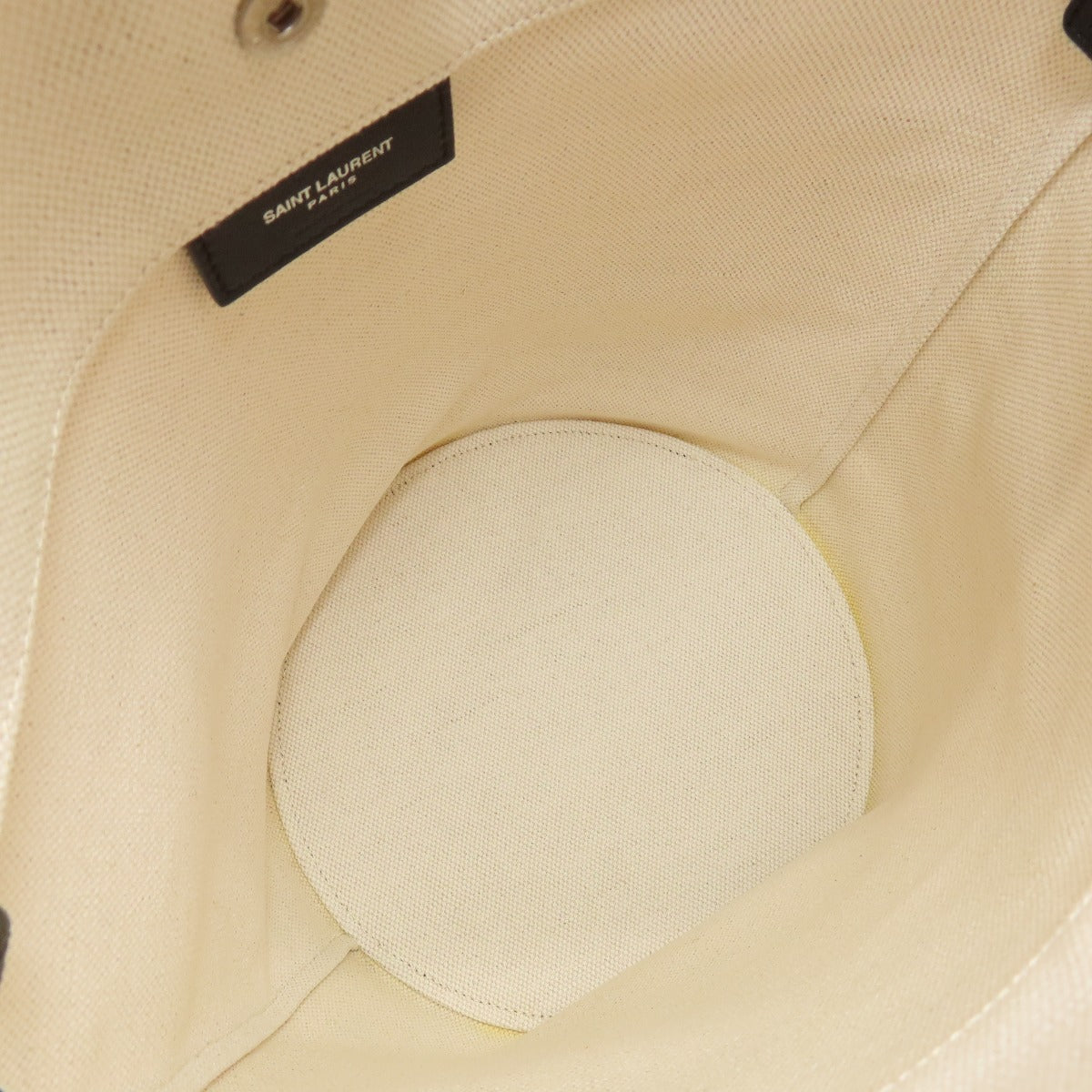 SAINT LAURENT Handbag canvas beige Bucket bag Women Used Authentic