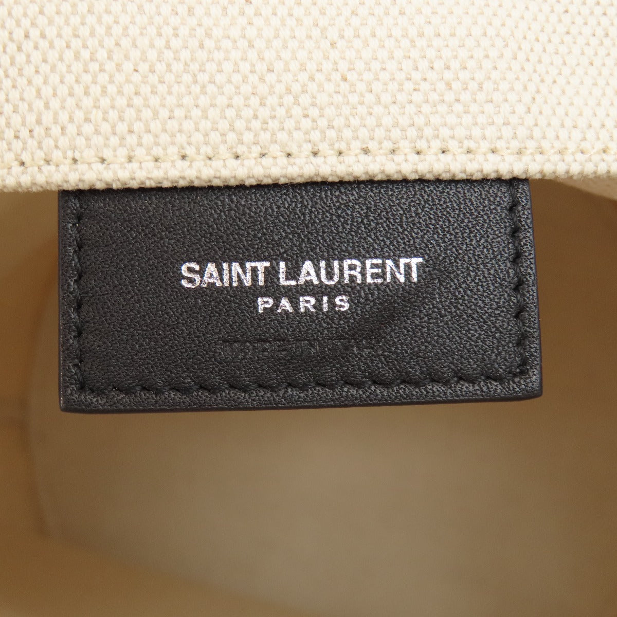 SAINT LAURENT Handbag canvas beige Bucket bag Women Used Authentic