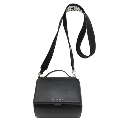Givenchy Handbag leather black logoMetal 2WAY Women Used Authentic