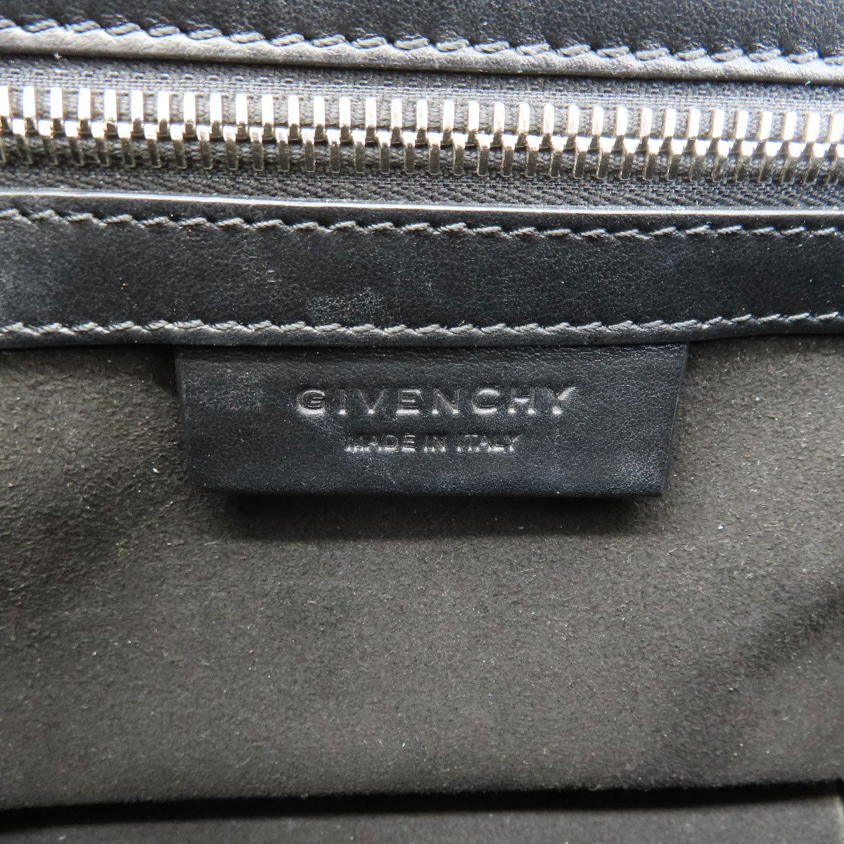 Givenchy Handbag leather black logoMetal 2WAY Women Used Authentic