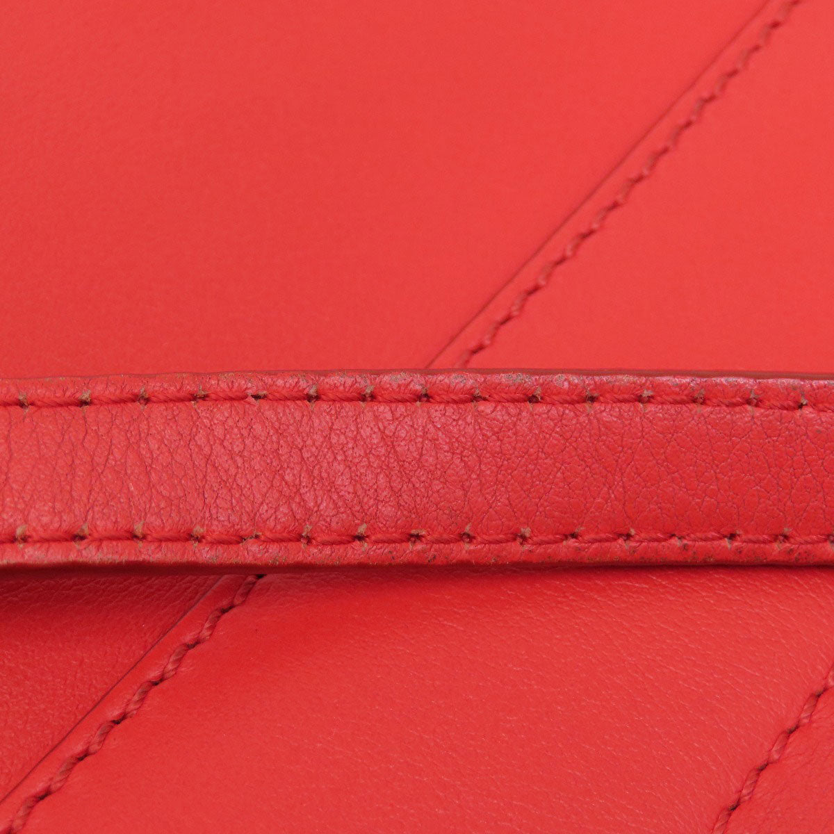 Givenchy Shoulder Bag leather Red logo Women Used Authentic