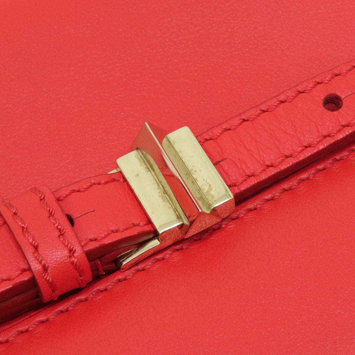 Givenchy Shoulder Bag leather Red logo Women Used Authentic