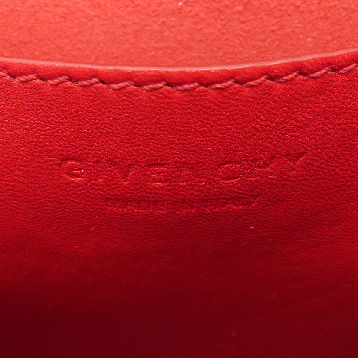 Givenchy Shoulder Bag leather Red logo Women Used Authentic