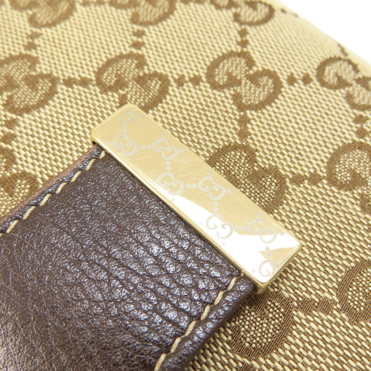 GUCCI Long Wallet Purse 212089 canvas Brown GG Women Used Authentic