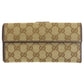 GUCCI Long Wallet Purse 212089 canvas Brown GG Women Used Authentic