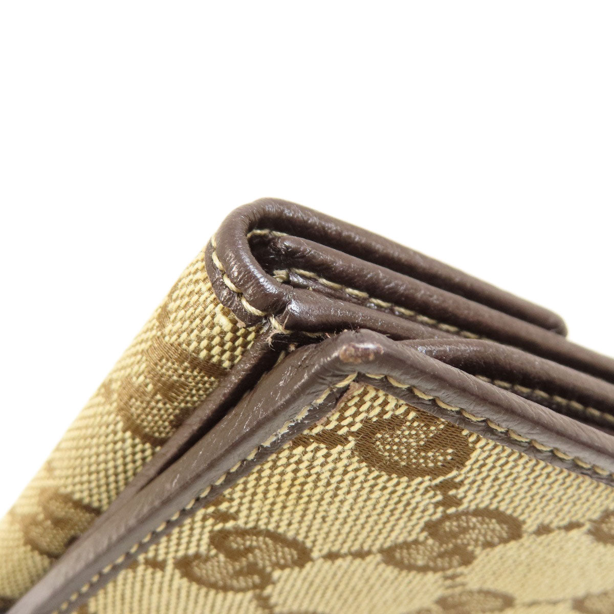 GUCCI Long Wallet Purse 212089 canvas Brown GG Women Used Authentic