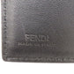 FENDI Bifold Wallet leather black Embossed logo Women Used Authentic
