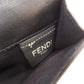 FENDI Bifold Wallet leather black Embossed logo Women Used Authentic