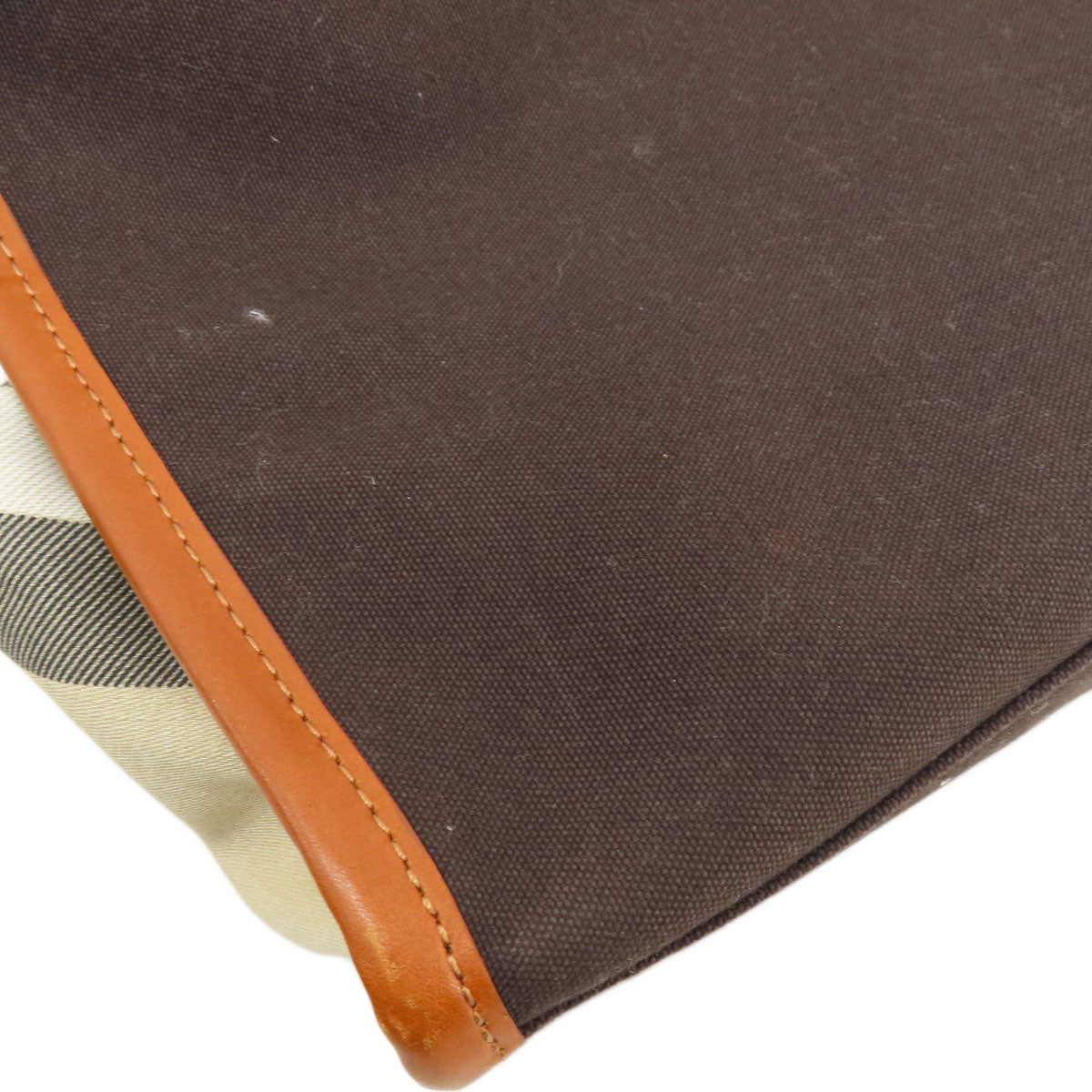 BURBERRY Tote Bag canvas Brown logo Women Used Authentic