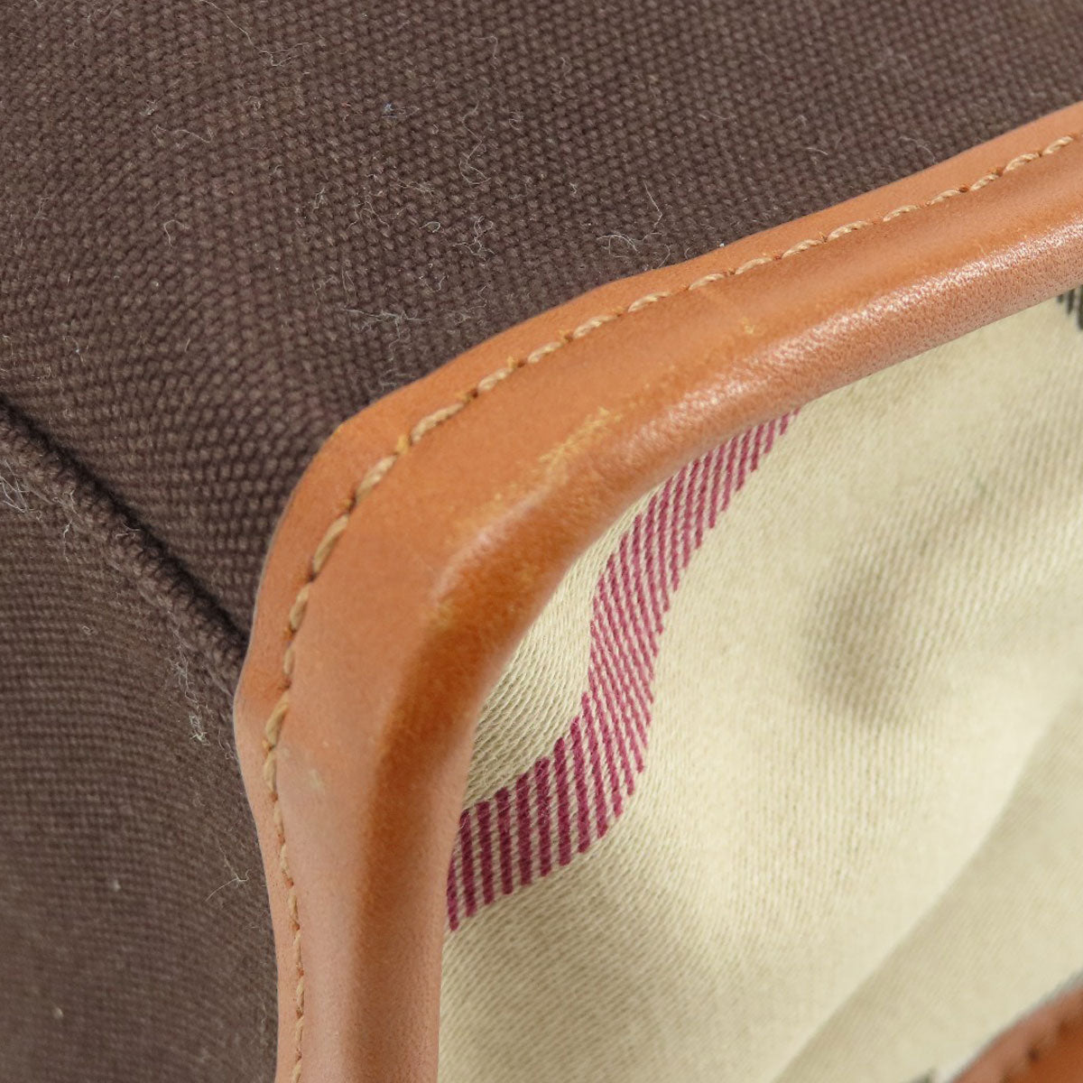 BURBERRY Tote Bag canvas Brown logo Women Used Authentic