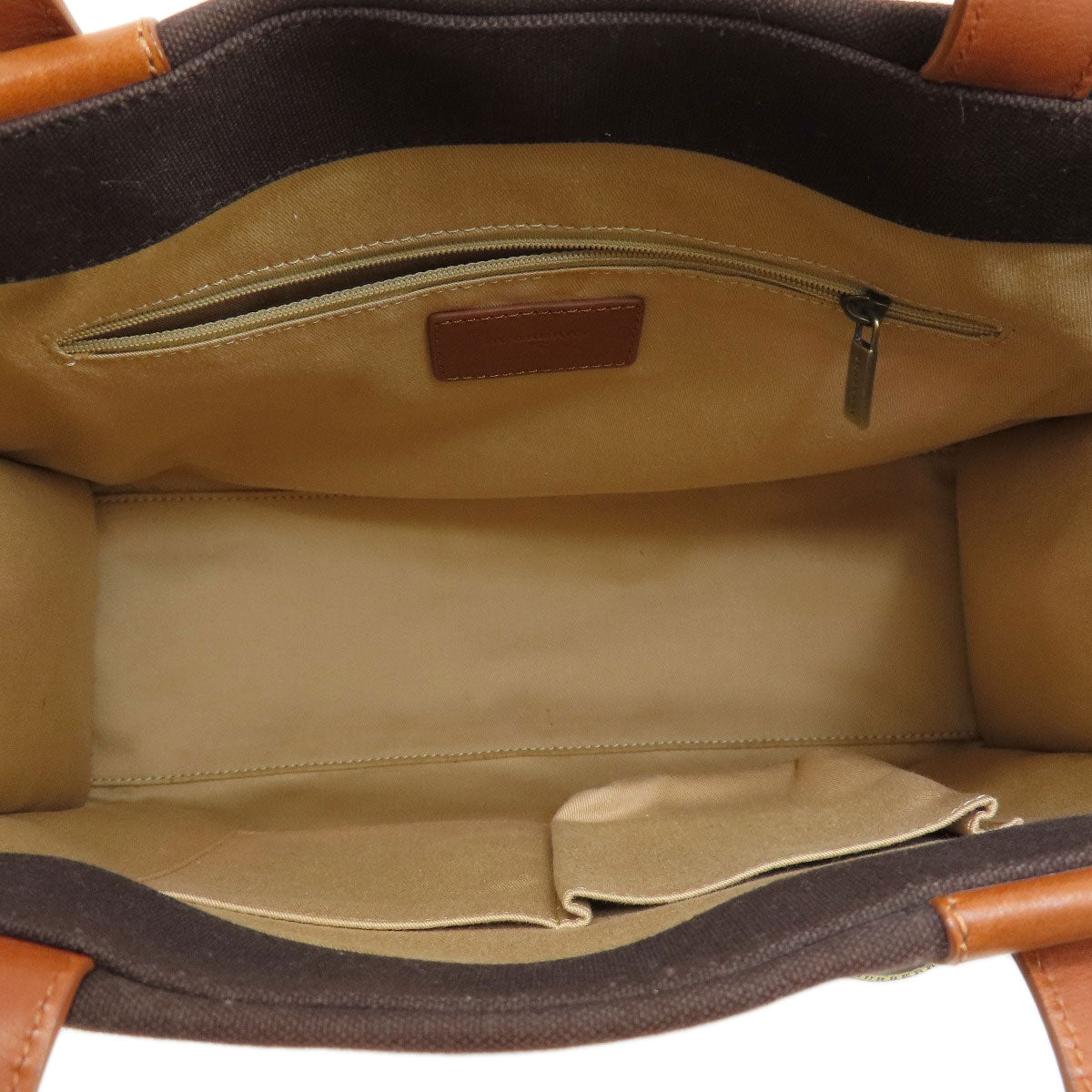 BURBERRY Tote Bag canvas Brown logo Women Used Authentic