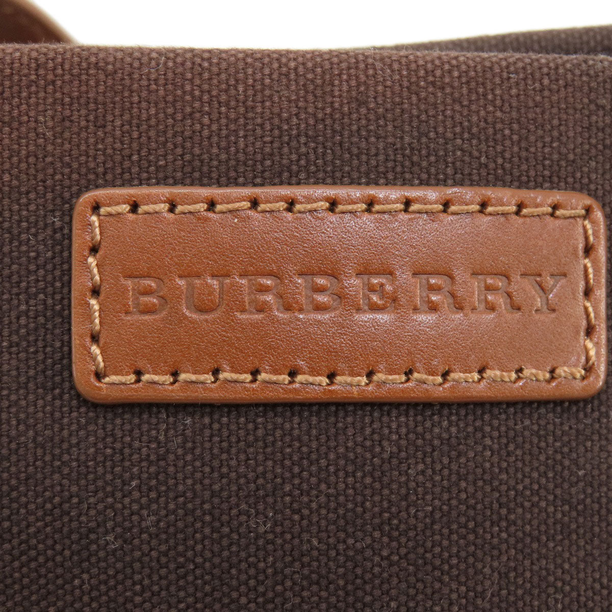 BURBERRY Tote Bag canvas Brown logo Women Used Authentic