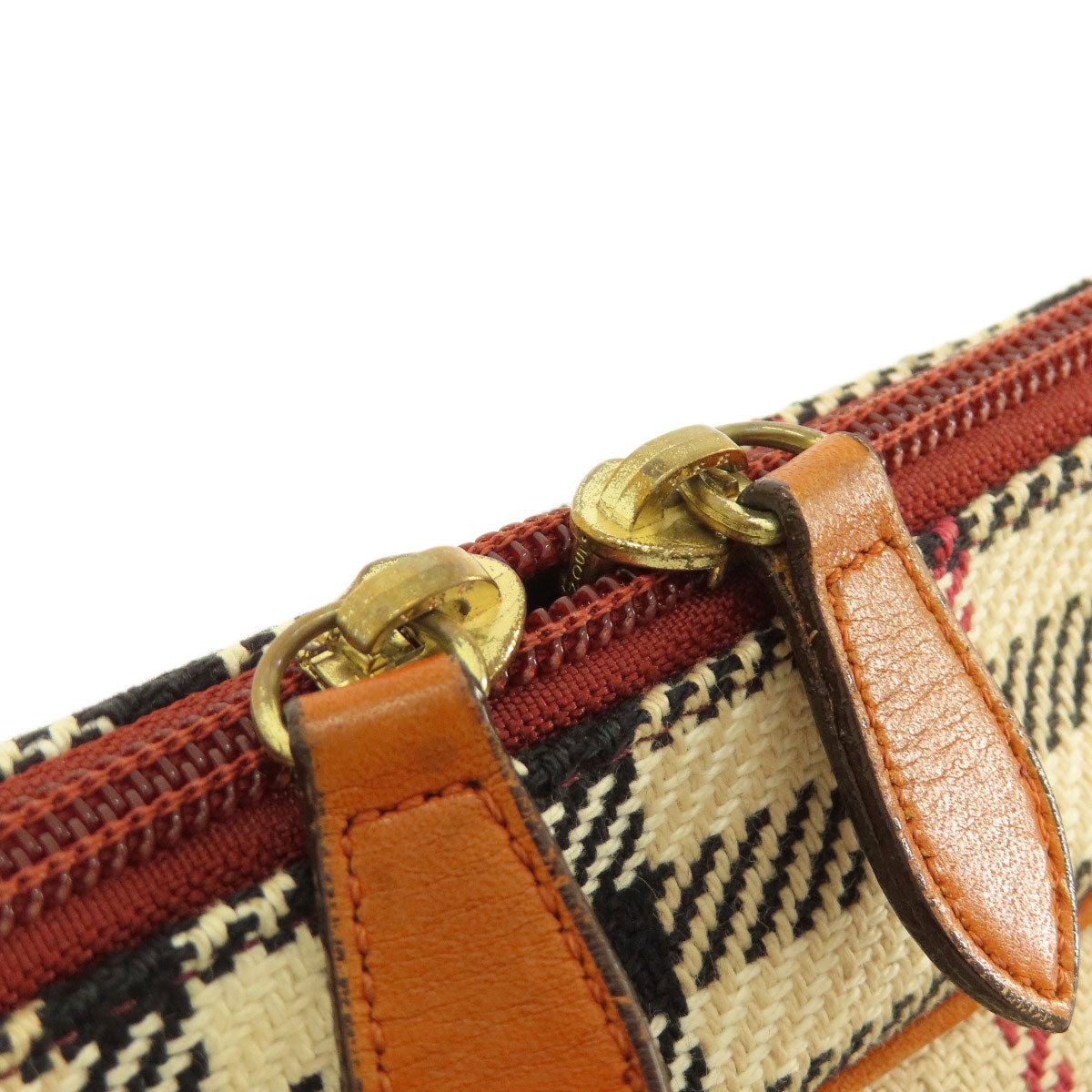BURBERRY Handbag knit Brown Nova Check Women Used Authentic