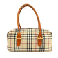 BURBERRY Handbag knit Brown Nova Check Women Used Authentic